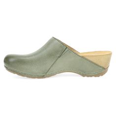 Talulah is the brand new, unique styling of our classic mule. Sleek and slip-on, the mule features milled nubuck uppers in a variety of chic colors. Soft leather linings provide added comfort, while our signature contoured footbed with added memory foam creates support for the whole day. A lightweight, shock absorbing PU midsole and a rubber outsole will help Talulah last from season to season. Green Closed Toe Mules With Cushioned Footbed, Casual Green Leather Clogs, Green Slip-on Mules, Green Slip-on Mules With Removable Insole, Green Mules With Leather Footbed, Green Leather Slip-on Mules, Green Casual Mules With Leather Footbed, Casual Green Slip-on Mules, Comfortable Green Mules With Cushioned Footbed