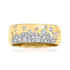 Ross-Simons - .50 ct. t. w. Scattered-Diamond Ring in 18kt Gold Over Sterling. Size 8. Reminiscent of fresh champagne bubbles, this ring gives you a reason to celebrate! On it, .50 ct. t. w. pave diamond rounds are scattered across a high-polished 18kt yellow gold over sterling silver band. 1/4" wide. Scattered-diamond ring. Diamond birthstones are the perfect gift for April birthdays. Diamond Flower Pendant, Champagne Bubbles, Diamond Heart Pendant Necklace, Diamond Birthstone, 2024 Christmas, Diamond Cross Pendants, Circle Diamond, Star Earrings Stud, Natural Gold