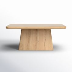 a wooden bench sitting on top of a white floor