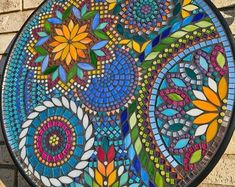 24 or 32 Customizable Any Color Mosaic Tile Hand Decorated Table - Etsy Mosaic Tile Table, Tile Mirror, Mosaic Tile Mirror, Mosaic Art Diy, Mosaic Table Top, Tile Table, Mosaic Art Projects, Mosaic Tile Art, Mosaic Stained