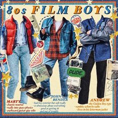 Retro Outfits 90s Mens, Retro Outfits 80s 1980s Men, 80s Aesthetic Guys, 80s Fashion Magazine Men, 80s Outfits Drawing, 80s Movies Aesthetic Outfits, 80s Male Fashion 1980s, Cool 80s Outfits, 80's Style Men