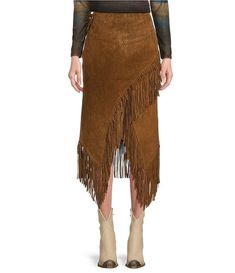 Fringe Midi Skirt, Leather Fringe Skirt, Studded Skirt, Asymmetrical Midi Skirt, Double D Ranch, Fringe Skirt, Fringe Dress, Suede Skirt, Suede Fringe