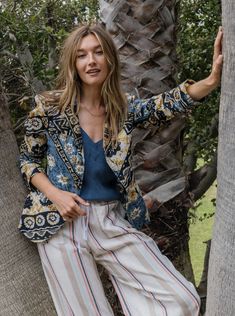 Make a statement in our Hawaiian bark cloth printed blazer. Unlined with french seams for a clean finish inside. Front flap pockets and a European-inspired cut make this the perfect seasonless jacket to throw on with a cami and jeans. Roll up the sleeves and pop your collar like a Parisian! Sizing: European sizes 1,2,3 (SML) Body length 25” from shoulder. Size 1 chest width 17 1/2” flat. 100% cotton SALE ITEMS FINAL SALE Consciously made in small batches in sunny California using deadstock fabri Cami And Jeans, Bark Cloth, Sunny California, French Seam, Printed Blazer, Jacket Sale, Roll Up, Slow Fashion, Flap Pocket