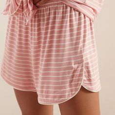 Banana Republic Modal Pajama Short Separates, Pink And White Stripes Xl Size Xl Color: Pink Stripe Horizontal Elasticated Waist. Contrasting Piping At Hem. 89% Modal, 11% Spandex. Machine Wash. Semi-Fitted. Comfortable Pink Pajama Shorts For Relaxation, Feminine White Pajama Shorts For Loungewear, Feminine Pajama Shorts For Sleep, Feminine White Pajama Shorts For Pajama Party, White Feminine Sleepwear For Relaxation, Feminine White Lounging Sleepwear, Feminine Pajama Shorts For Lounging, Feminine Pajama Shorts For Loungewear, Short Length, Pink Bottoms For Summer Relaxation