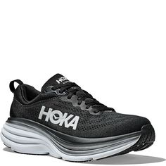 Elevate your running game with these Hoka One One Bondi 8 sneakers. Designed for men with UK shoe size 9.5 and US shoe size 10, these shoes feature a solid black color with a colorful sports theme. The lace-up closure ensures a secure fit, while the cushioned, comfortable, and breathable features make them perfect for gym and training, walking, and running and jogging. Made with a mesh upper material and foam insole material, these shoes are perfect for summer, fall, and spring seasons. The product line is Hoka One Bondi 8, and the style code is 1123202-BWHT. These shoes are suitable for casual wear, activewear, and workwear. Get ready to step up your fitness game with these sleek and stylish sneakers. Brand new with box Running Shoes Black, Workout Games, Hoka One One, Black Running Shoes, Sports Theme, Stylish Sneakers, Shoes Black, You Fitness, Step Up