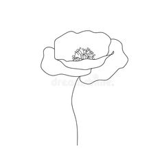 a single line drawing of a flower on a white background royalty image - illustration, clipping