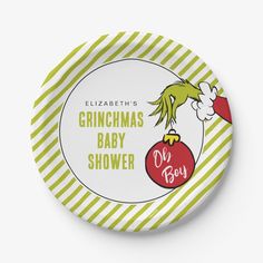 the grinchmas baby shower button is shown