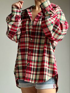 Trendy Flannel Long Sleeve Shirt, Trendy Long Sleeve Flannel Shirt For Everyday, Plaid Long Sleeve Tops For Casual Gatherings, Trendy Long Sleeve Flannel Tops, Everyday Plaid Long Sleeve Shirt, Plaid Long Sleeve Tops For Everyday, Trendy Plaid Cotton Blouse, Flannel Button-up Tops For Casual Gatherings, Everyday Long Sleeve Plaid Shirt