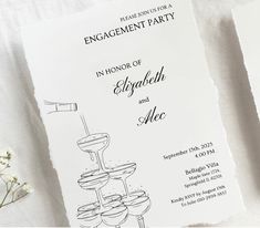 an engagement party is being held at the reception