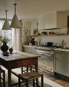 the kitchen is clean and ready to be used for cooking or dining, while still in use