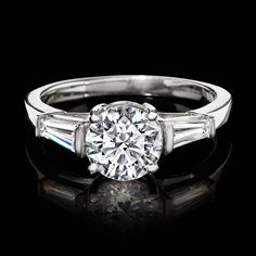 Ross-Simons - 1.80 ct. t. w. Lab Grown Diamond Ring Round Cut in 14kt White Gold. Size 5. Looking for sizable sparkle at an incredible value? You've found it in our magnificent 1.50 carat round brilliant-cut lab-grown diamond ring. Stylishly sided by .30 ct. t. w. tapered baguette lab-grown diamonds and set in high-polished 14kt white gold. Lab-grown diamonds are identical to mined diamonds according to their optical, physical and chemical properties. All Ross-Simons lab-grown diamond jewelry in Diamond Ring Round, Physical And Chemical Properties, Diamond Birthstone, 14kt Gold, Round Brilliant, Lab Grown, Baguette, Lab Grown Diamonds, Round Cut