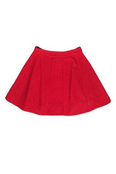 Get red hot in some classic style with this flared miniskirt from Marc by Marc Jacobs! Made with a soft wooly material, this is a bright and bubbly piece that can add a splash of color to any outfit, from preppy polos to cropped tanks. Size S 100% Wool Fuzzy texture Flared, paneled design Zippered side Waist 28" Total length 18" Red Full Mini Skirt For Spring, Fitted Flared Mini Skirt For Winter, Red Winter Party Mini Skirt, Red Mini Skirt For Winter Party, Red Pleated Mini Skirt For Fall, Red Mini Skirt For Party In Winter, Red Skirted Skort For Fall, Winter A-line Lined Mini Skirt, Chic A-line Winter Mini Skirt