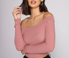 Simple yet stylish. this off the shoulder crop top is a necessary basic for so many cute 'fits!Fit & Features Off the shoulder neckline Long fitted sleeves Banded cropped hem Ribbed knit fabric Plenty of stretch Model is 5'4" with a 32" bust. 23" waist and 38" hips. She is wearing a size small. Casual Stretch Cropped Off-shoulder Top, Stretch Off-shoulder Crop Top, Stretch Cropped Off-shoulder Top For Fall, Cropped Stretch Off-shoulder Top For Fall, Fall Off-shoulder Stretch Crop Top, Most Beautiful Wedding Dresses, Fitted Sleeves, Knit Tops, Shoulder Crop Top