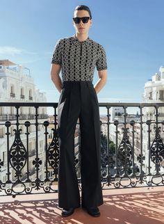 Black High Waisted Side Buckle Flare Trousers ‐ Phix Pants Outfit Men, Green Long Sleeve Shirt, Ruffle Shirt, Wool Trousers, Chiffon Ruffle, Black Trousers, Flare Trousers, High Waisted Trousers, Black Sleeveless