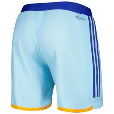 Whether you're honing your skills or hanging around the house, these spirited adidas shorts are just what you need to stay comfortable. These stylish bottoms feature embroidered team graphics and an authentic design to get you looking like a proper Colorado Rapids fan. Plus, the AEROREADY fabric wicks away moisture, which helps keep you cool and dry while you cheer Colorado Rapids to victory. Heat-sealed graphics Brand: adidas Officially licensed Material: 100% Polyester Heat-sealed fabric appli Adidas Moisture-wicking Shorts, Adidas Athletic Shorts With Elastic Waistband For Sports, Adidas Logo Sports Shorts, Adidas Logo Shorts For Sports Events, Adidas Shorts With Built-in Shorts For Sports, Adidas Blue Athletic Shorts For Training, Blue Adidas Athletic Shorts For Training, Adidas Blue Athletic Shorts, Adidas Blue Athleisure Athletic Shorts