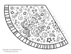 a coloring page with the words happy new year on it and stars in the background