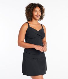 Flattering, not revealing – our tankini top offers the perfect combination of comfort and good looks. Form Fitting: Fits close to the body. Premium nylon/Lycra® Xtra Life Italian blend. Breathable and quick-drying, with Lycra Xtra Life for long-lasting fit. Resists damage from sun, chlorine and heat up to 10 times longer than unprotected fabrics. UPF 50+ rated – the highest rated sun protection possible. Body front: 72% nylon, 28% Lycra Xtra Life; back: 80% nylon, 20% Lycra Xtra Life. Lining: 68 Sleeveless Tankini With Built-in Cups For Poolside, 4-way Stretch Tankini With Built-in Bra For Swimming, Stretch Camisole Tankini With Built-in Bra, Tank Top With Built-in Bra For Poolside, Stretch Tops With Built-in Bra For Pool, Fitted Sleeveless Tankini With Built-in Cups, Sleeveless Tankini With Built-in Bra For Beachwear, Fitted Tank Top With Built-in Bra For Pool, Elegant Tankini With Built-in Bra