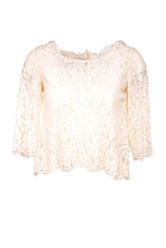 Current Boutique-Joie - Cream Lace Top Sz XS Cheap Cream Lace Tops, Cheap Cream Top With 3/4 Sleeves, Luxury Romantic Cream Tops, Affordable Cream Lace Tops, Affordable Cream Lace Top For Women, Cheap Cream Lace Top, Feminine Spring Lace Top, Chic Tops With Lace Bodice For Night Out, Chic Party Tops With Lace Bodice