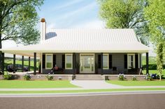 1579 Square Foot Country House Plan with Wraparound Porch - Architectural Designs - 86377HH | Architectural Designs - House Plans