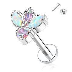 PRICES MAY VARY. ✿Material: Made of quality G23 Titanium, cube zircon and opal, safe and healthy, nickel-free and lead-free, harmless to human body. ✿Color&Size: Silver with shinny cube zirconia and opal. Gauge: 16G(1.2mm); Barbell Length: 1/4"(6mm). ✿Internally Threaded: Assembled tightly, comfortable to wear and easy to insert,helix piercing can be screwed at the front. ✿Perfect addition to the following piercings: Lip, Medusa, Monroe, Earlobe, Helix, Forward Helix, Tragus, Conch, Cartilage, R Monroe Piercing Jewelry, Medusa Piercing Jewelry, Piercings Lip, Men's Piercings, Lip Piercing Jewelry, Lip Rings, Labret Jewelry, Helix Piercing Jewelry, Lip Stud