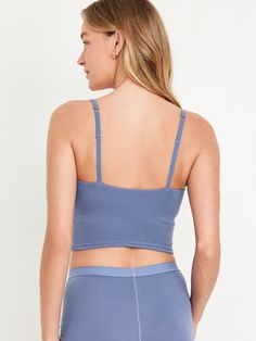 Online exclusive! Adjustable shoulder straps.  Scoop neck.  Built-in shelf bra.  Cropped hem.  Lightweight rib-knit, with comfortable stretch.  Like this brami top? Pair it with our matching boyshort boxer shorts, sold separately! Provides light support for A-C cups.  Fitted through body.  Moderate coverage.  Women's brami top hits just below the ribcage.  XS = 34A, 32B cup sizes S = 32C, 34B, 36A cup sizes M = 34C, 34D, 36B, 36C, 38B cup sizes L = 34D, 34DD, 36C, 36D, 38B, 40B cup sizes XL = 38DD, 40D, 40DD cup sizes XXL = 42D, 42DD cup sizes.  Models are approximately 5’9” and are wearing a size S (numeric size 4), size L (numeric size 12), and size XL (numeric size 18). machine wash according to the care instruction label Brami Top, Top Hits, Cup Sizes, Built In Shelves, Rib Cage, Boxer Shorts, Shelf Bra, Shoulder Straps, Rib Knit