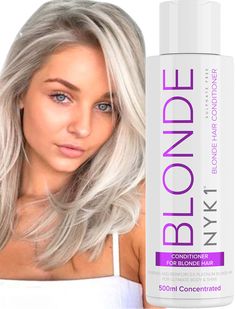 PRICES MAY VARY. ★ HYDRATE, RESTORE AND FURTHER REDUCE BRASSINESS - Formulated to further neutralize unwanted yellow and brassy tones and leave your hair shiny, strengthened and deeply moisturized. NYK1 Blonde hair toner purple toner color conditioner is used by professional salons worldwide. Suitable for all hair types especially for blonde, gray, highlighted or bleached hair. ★ LEAVES HAIR AMAZINGLY SOFT WITH ULTIMATE BODY & SHINE - Blonde, bleached & grey hair often have yellow Grey Hair Platinum, Toner For Bleached Hair, Blonde Purple Hair, Shampoo For Bleached Hair, Purple Toner, Toner For Blonde Hair, Purple Shampoo For Blondes, Blonde Toner, Purple Conditioner