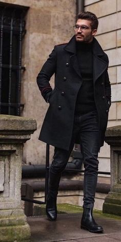 Black Outfits For Men, All Black Outfits, Bad Boy Style, Fashion Outfits Men, Black Outfit Men, Masculine Fashion, Man In Black, All Black Fashion