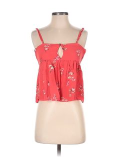 American Eagle Outfitters Sleeveless Blouse Size: X-Small Tops - used. No Fabric Content | American Eagle Outfitters Sleeveless Blouse: Pink Tops - Size X-Small Sleeveless Casual Crop Top For Day Out, Casual Sleeveless Crop Top For Day Out, Spring Vacation Vest Crop Top, Sleeveless Floral Print Crop Top For Beach, Casual Floral Print Tank Crop Top, Sleeveless Cotton Crop Top For Vacation, Sleeveless Spring Vacation Crop Top, Casual Floral Print Sleeveless Tank Top, Spring And Summer Sleeveless Crop Top