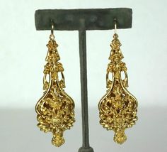 19th Century Massive Pinchbeck Earrings 1840