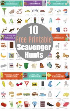 the 10 free printable scavenger hunts for kids to use in their homes