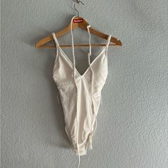 Off White One Piece Size Xs Worn Once - No Flaws - Never Worn In Water Adjustable Waist Tie White One Piece, In Water, Waist Tie, Cream White, Womens Swim, Off White, One Piece, Cream, Water