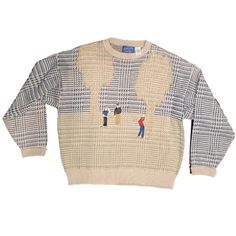 Unique Pendleton Sweater With Golfing Theme. Sweater Is Made In Usa And 100% Cotton. In Pre-Owned But Very Good Condition. Golfers Are Embroidered Size Large. 24" Width 25" Length Sleeve 30" (If Rolled) Or 31.5" Vintage Ski Sweater, Pendleton Sweater, Golf Theme, Ski Sweater, Vintage Ski, Golfers, Blue Cream, Made In Usa, Length Sleeve