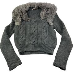 Brand: Bruce Description: Long Sleeve Wool Mohair Sweater W/ Rabbit Fur Trim Color: Gray Size: Large Shipped With Usps First Class Package. Mohair Sweater, Sweater Womens, Trim Color, Rabbit Fur, Fur Trim, Cable Knit, Sweaters For Women, Cable, Womens Sizes