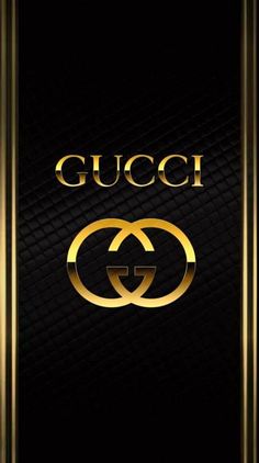 the gucci logo on a black background