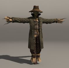 an animated scarecrow with his arms outstretched