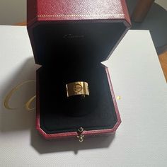 Cartier 18k Yellow Gold 11mm Love Ring (Wide Version) Size 58 (Us Size 8.25) Note: Due To The Wide Width The Ring Fits A Bit Smallerprobably Best For A 7 Size Finger. Please Know Your Cartier Size Before You Buy! :) Includes White, Red Boxes & Receipt & Certificate! Purchased April 2024 From Cartier E-Boutique! Excellent Condition!! Worn Very Little As The Size Was A Bit Too Big For Me. Please Look At All Pictures. Retail $3,800 + Tax. Great Buy!! Cartier Normally Does At Least One Price Increas Elegant Cartier Ring With Polished Finish, Modern Cartier Yellow Gold Rings, Luxury Cartier Yellow Gold Rings, Gold Cartier Necklace Hallmarked, Cartier Yellow Gold Hallmarked Jewelry, Cartier Jewelry, Ring Fit, Love Ring, Cartier