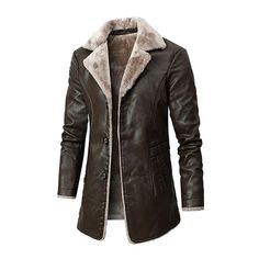 Season:Fall  Winter; Fabric:Faux Leather; Sleeve Length:Long Sleeve; Gender:Men's; Style:Classic,Casual,Fashion; Occasion:Vacation,Daily,Going out; Outerwear Length:Long; Placket:Single Breasted; Function:Warm,Windproof; Pattern:Plain; Design:Pocket,Fleece; Neckline:Lapel; Outerwear Type:Faux Leather Jacket,Biker Jacket,Motorcycle Jacket; Listing Date:09/24/2024; Bust:; Length:; Shoulder Width:; Sleeve: Faux Leather Jacket Men, Elegant Blazers, Pu Leather Jacket, Mens Winter Coat, Mens Windbreaker, Winter Jacket Men, Winter Coats Women, Jacket Design, Suit Fashion