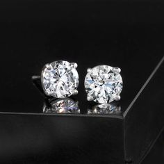 Ross-Simons - 1.00 ct. t. w. Lab Grown Diamond Stud Earrings in 14kt White Gold. Glistening from every angle, our 1.00 ct. t. w. round brilliant-cut lab-grown diamond stud earrings are a must for your modern jewelry box. Set in mirror-bright 14kt white gold and polished to perfection. Lab-grown diamonds are identical to mined diamonds according to their optical, physical and chemical properties. All Ross-Simons lab-grown diamond jewelry in 14kt gold and platinum includes an IGI Laboratory-Grown Gia Certified Classic Diamond Earrings, Vs Clarity Round Cut Diamond Earrings For Formal Occasions, Formal Lab Grown Diamond Earrings With Vs Clarity, Formal Round Cut Diamond Earrings With Vs Clarity, Classic Silver Gia Certified Diamond Earrings, Classic 14k White Gold Diamond Earrings, Classic Round Cut Diamond Earrings Vs Clarity, Classic Diamond Earrings With Vs Clarity, Classic 14k White Gold Earrings