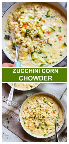 fresh corn zucchini chowder is an easy and delicious side dish that's ready in under 30 minutes