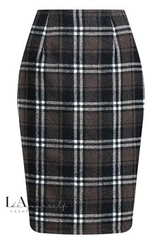 Lasaky - Wool Skirt for Women: Elegant, High-Waisted, Knee-Length Bodycon Design with Plaid Pattern Plaid Wool Skirt, Nature Dress, Winter Plaid, Vintage Office, Bodycon Skirt, Skirt For Women, Like A Girl, Wool Skirt, Bodycon Fashion