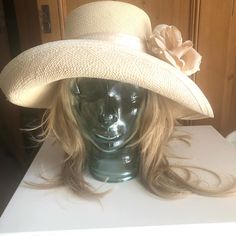 Stunning Hat, Excellent Condition, Never Worn, I Found It At A Vintage Store And Just Fell In Love With It Years Ago. I Never Wore It. My Ladies Tea Days At The Huntington Pasadena Ca Gardens Are A Distant Past. But The Derby Is Where This Can Be Worn. I Usually Don’t Fall For Old Fashioned Hats But This Is Gorgeous! Nice Brim Folding Just Right. Beautiful Soft Pink/Cream Ribbon And Trimmed And Hem Brim. Price Is Firm. Chic Beige Straw Hat For Garden Party, Straw Hat For Garden Party, Classic Beige Straw Hat For Garden Party, Chic Cream Straw Hat For Spring, Formal Summer Beige Straw Hat, Classic Pink Summer Hat, Classic Straw Hat For Spring Parties, Classic Straw Hat For Spring Wedding, Chic Straw Hat For Beach And Royal Ascot