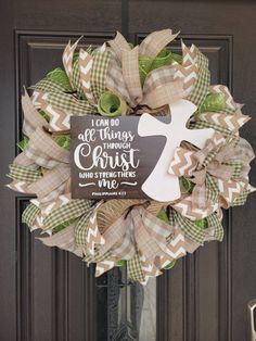 a wreath that says i can do all things through christ