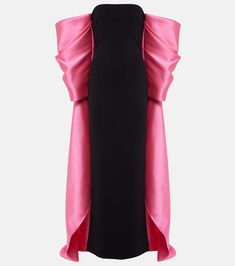 Kyla caped twill and crêpe gown in black - Solace London | Mytheresa Dresses With Pleats, 2024 List, Chic Winter Coat, Pink Cape, Solace London, Strapless Evening Dress, Dress With Pleats, Floor Length Prom Dresses, London Outfit