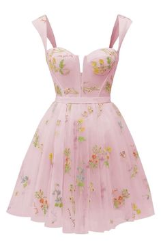 pink floral embroidery A-line short tulle homecoming dress party dress with cap sleeves #homecoming2023 Pink Dresses With Floral Applique And Fitted Bodice, Fitted Pink Dress With Floral Applique, Fitted Pink Floral Applique Dress, Spring Homecoming Dresses With Lined Bodice, Spring Dress With Corset Back And Sweetheart Neckline, Prom Dress With Square Neck And Corset Back, Square Neck Prom Dress With Lined Bodice, Square Neck Prom Dress With Corset Back, Prom Season Dresses With Corset Back And Square Neck