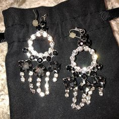 Beautiful Crystal Chandelier Earring. Silver Tone With Clear And Black Crystals. Jewelry Pouch Included. Smoke Free Home. Nwot. Crystal Chandelier Earrings, Lulu Frost, Black Crystals, Jewelry Pouch, Chandelier Earrings, Crystal Chandelier, Silver Tone, Jewelry Earrings, Women Jewelry