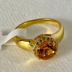 1.70 Ct. Citrine With 0.35 Ctw. White Zircon. 18k Yellow Gold Over Sterling Silver Ring! Size 9. Not Sizable. Measures Approximately 0.44” L X 0.42” W. Weighs 3.2 Grams! Band Width Is 0.09”. New With Tags! Three Day Money Back Guarantee! All Jewelry Is Cleaned And Polished Before Shipping! Only $95 Vintage Cocktail Ring, Jasper Ring, Emerald Cut Rings, Engagement Sets, Citrine Ring, Zircon Ring, Gold Snake, Strawberry Quartz, Swiss Blue Topaz