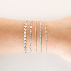 Dainty Chain Bracelet | Simple & Dainty Trendy Adjustable Delicate Chain Bracelet, Trendy Delicate Chain Bracelet, Trendy Charm Bracelet With Delicate Chain, Adjustable Delicate Chain Beaded Bracelets, Trendy Adjustable Charm Bracelet With Delicate Chain, Everyday Sterling Silver Delicate Chain Bracelet, Sterling Silver Delicate Chain Bracelet For Everyday, Everyday Stackable Tennis Bracelet, Stackable Tennis Bracelet For Everyday