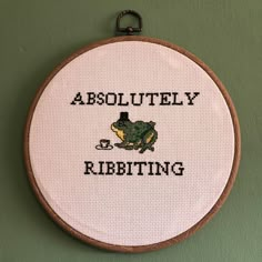 a cross stitch pattern with the words absolutely ribbing on it