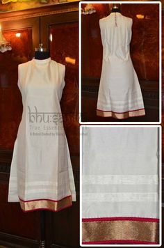 Certified #organic natural dyed long #kurta. #BhuSattva - True Essence of Earth (www.store.bhusattva.com) Traditional Kurti, Khadi Kurta, Ethnic Wears, Kalamkari Dresses, Reuse Ideas, Silk Kurti Designs, Long Kurta