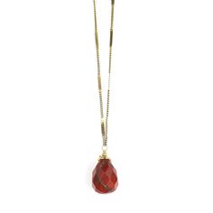 - Red Jasper Stone Drop, Antique Gold Plated Chain - Natural stone drop is approximately 1" long x 1/2" wide - Chain Length - 30" - Handcrafted in Little Rock Arkansas. The beauty of natural stones is that, no two gemstones are alike so irregularities of color and shape are to be expected. Red Jasper Jewelry, Red Jasper Stone, Little Rock Arkansas, Jasper Jewelry, Jasper Stone, Red Jasper, Drop Necklace, Gold Plated Chains, Arkansas